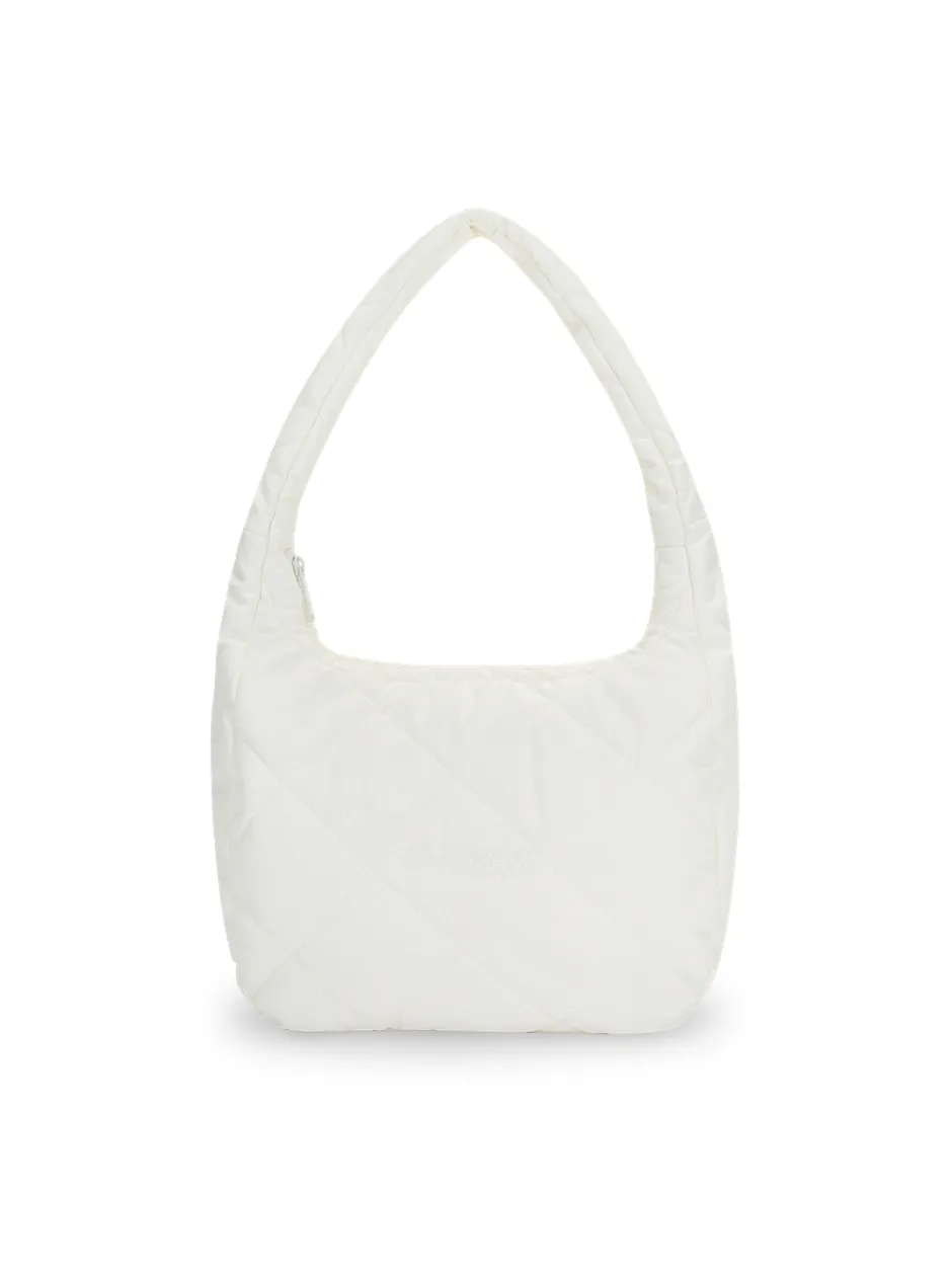 Melrose Quilting Shoulder Bag M Cream