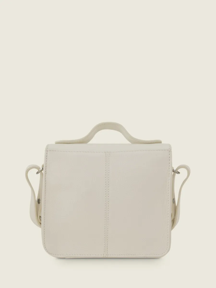 Mini White Leather Cross-Body Bag for Women - Mademoiselle George XS Pastel Chalk | PAUL MARIUS