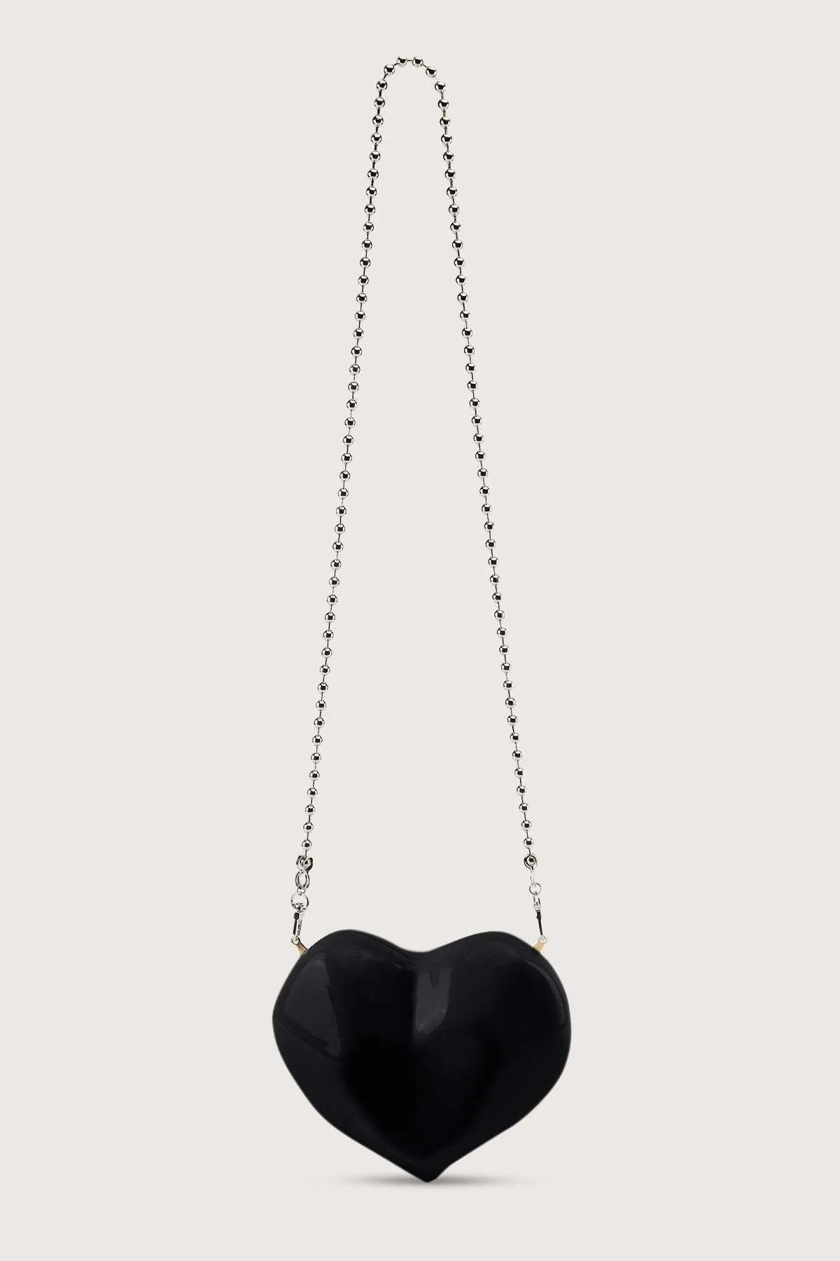 Molded Heart Bag in Black