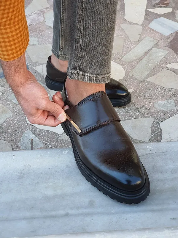 Moneta Brown Buckle Shoes