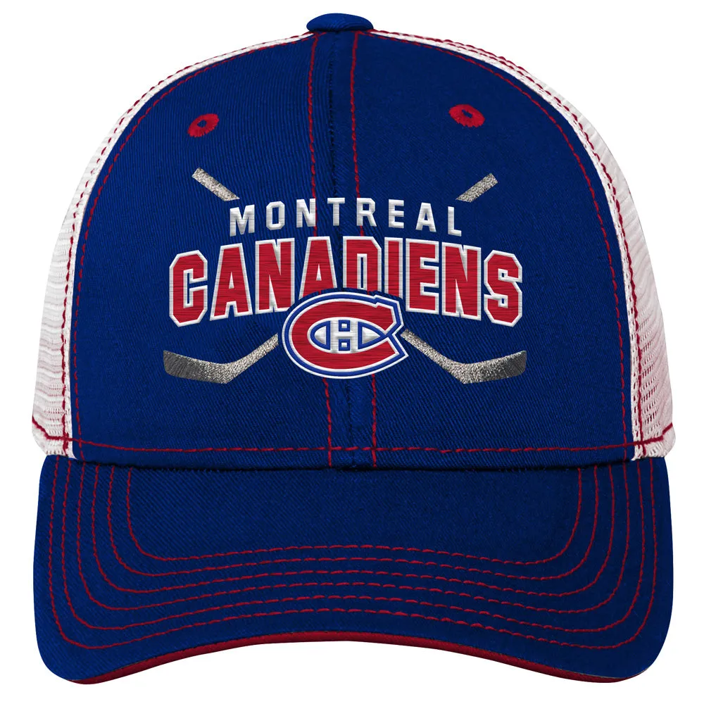 MONTREAL CANADIENS LOCKUP YOUTH MESHBACK ADJUSTABLE HAT