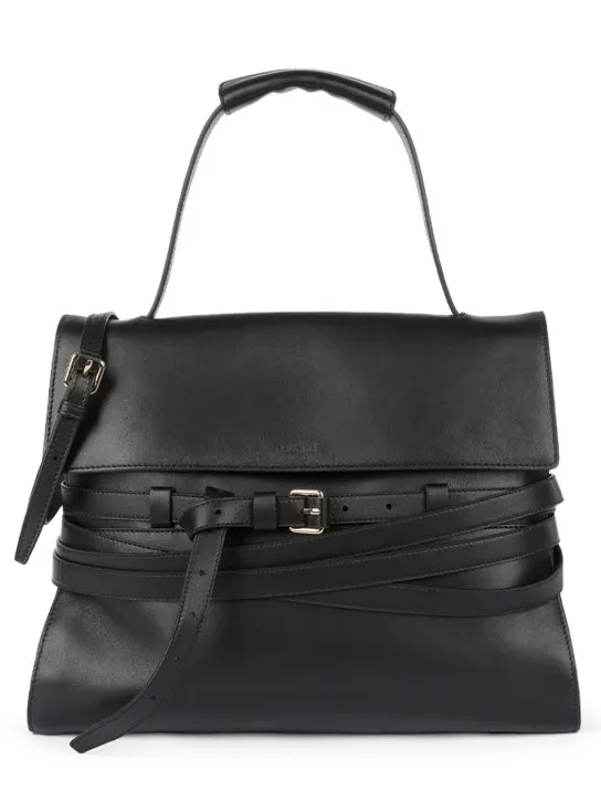 Moschino   Tie Me belted nappa leather bag 