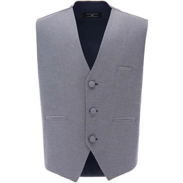 Moustache Micro Print Vest & Bowtie, Grey