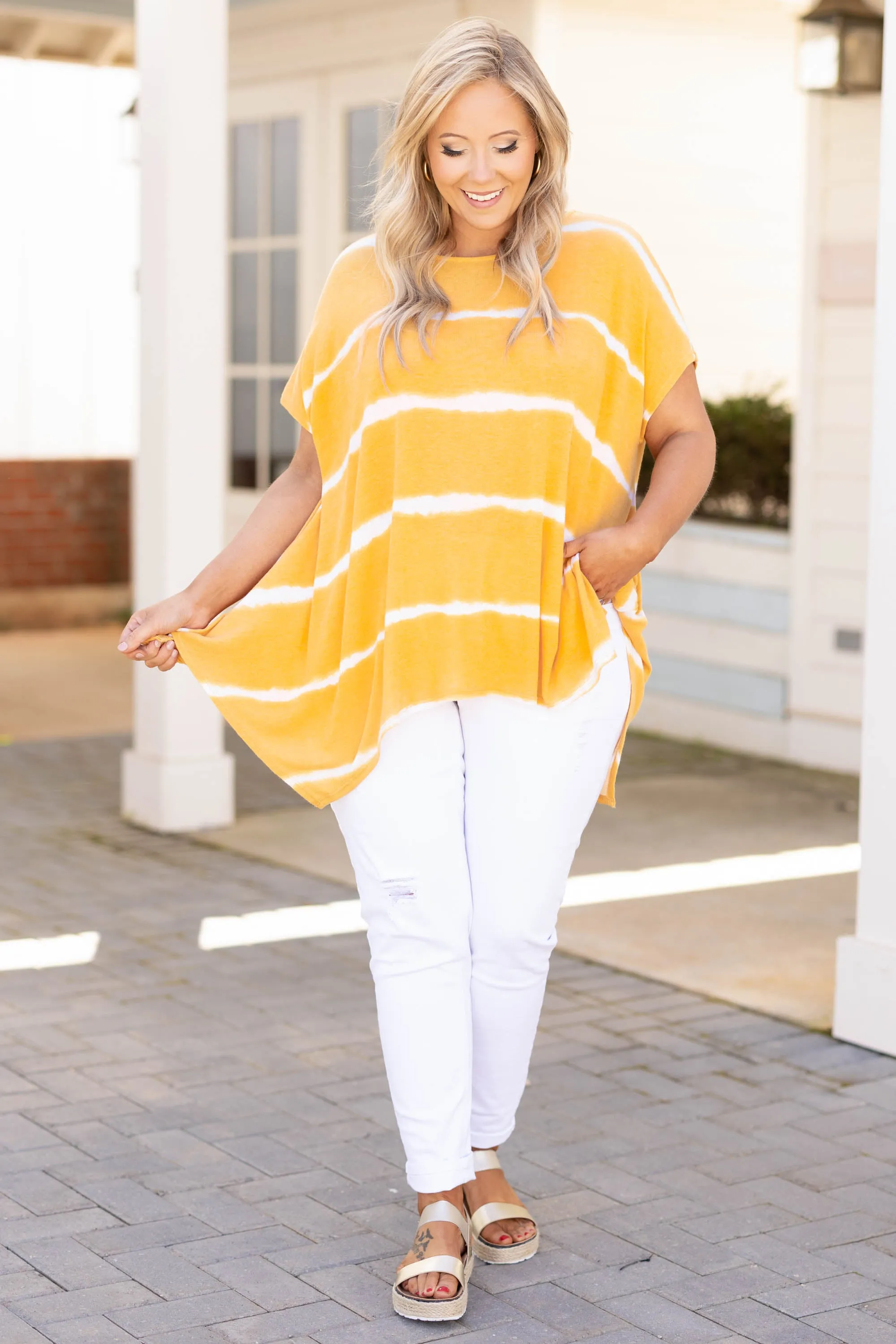 Movin' To The Beat Tunic, Mustard