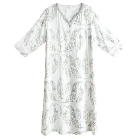 Nest Designs Women's Bamboo Dream Gown Sleeping Tunic - Feather White