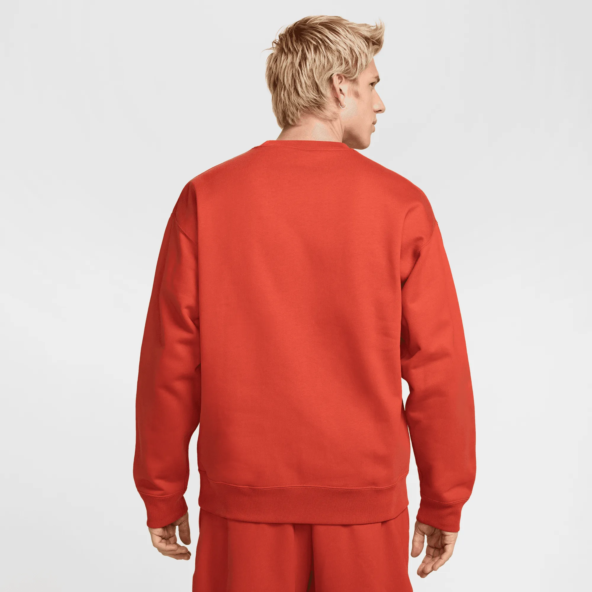 Nike Solo Swoosh Men's Red Fleece Crew