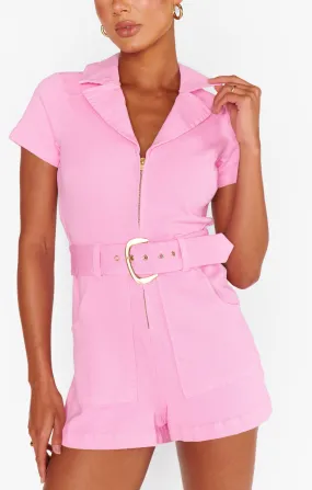 Outlaw Romper ~ Bubblegum Pink Denim