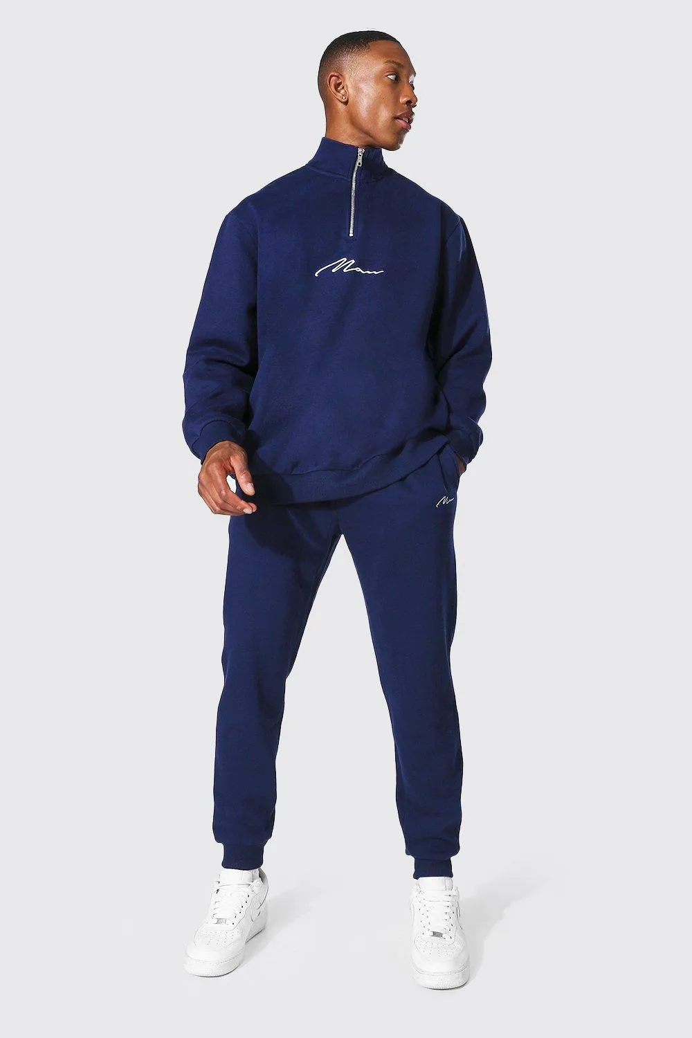 Oversized Man Signature Half Zip Tracksuit