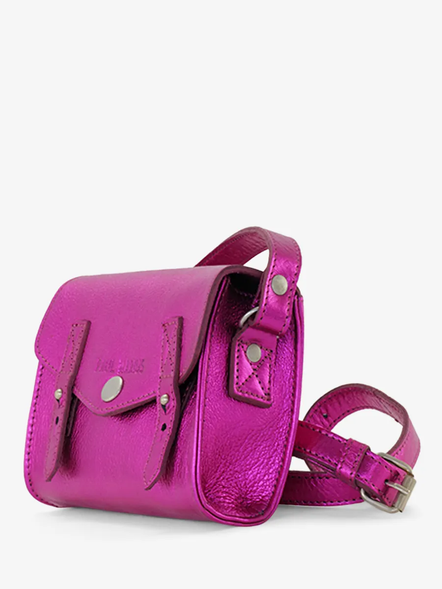 Pink Leather Cross-body Bag for Women - LeMini Indispensable Electric Pink | PAUL MARIUS