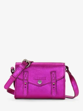 Pink Leather Cross-body Bag for Women - LeMini Indispensable Electric Pink | PAUL MARIUS