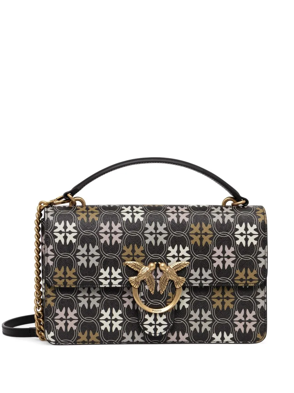 PINKO Jacquard-cross body bag - Black