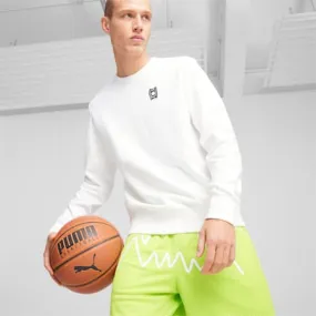 Pivot Men's Basketball Crewneck | PUMA White | PUMA All Black Everything | PUMA 