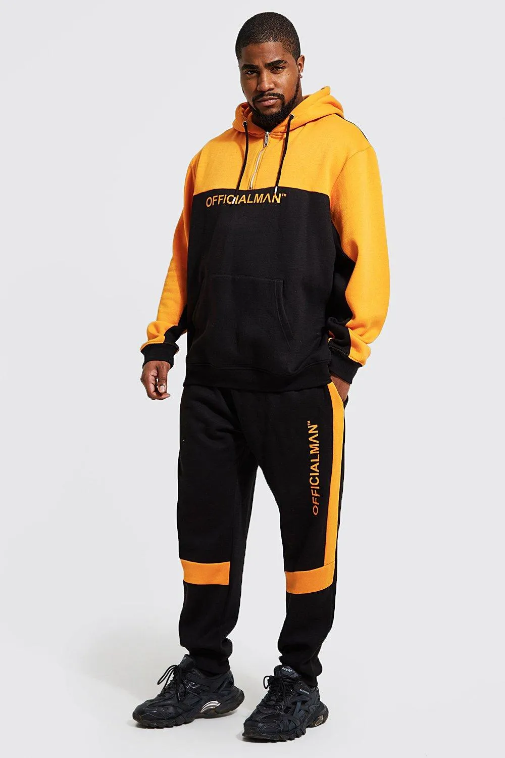 Plus 1/4 Zip Ofcl Man Colour Block Tracksuit