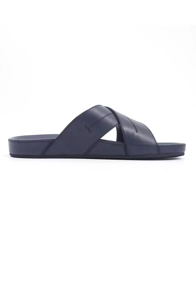 Rad Russel Rad Russel Cross Slider Sandals - Navy