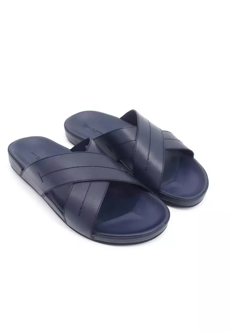 Rad Russel Rad Russel Cross Slider Sandals - Navy