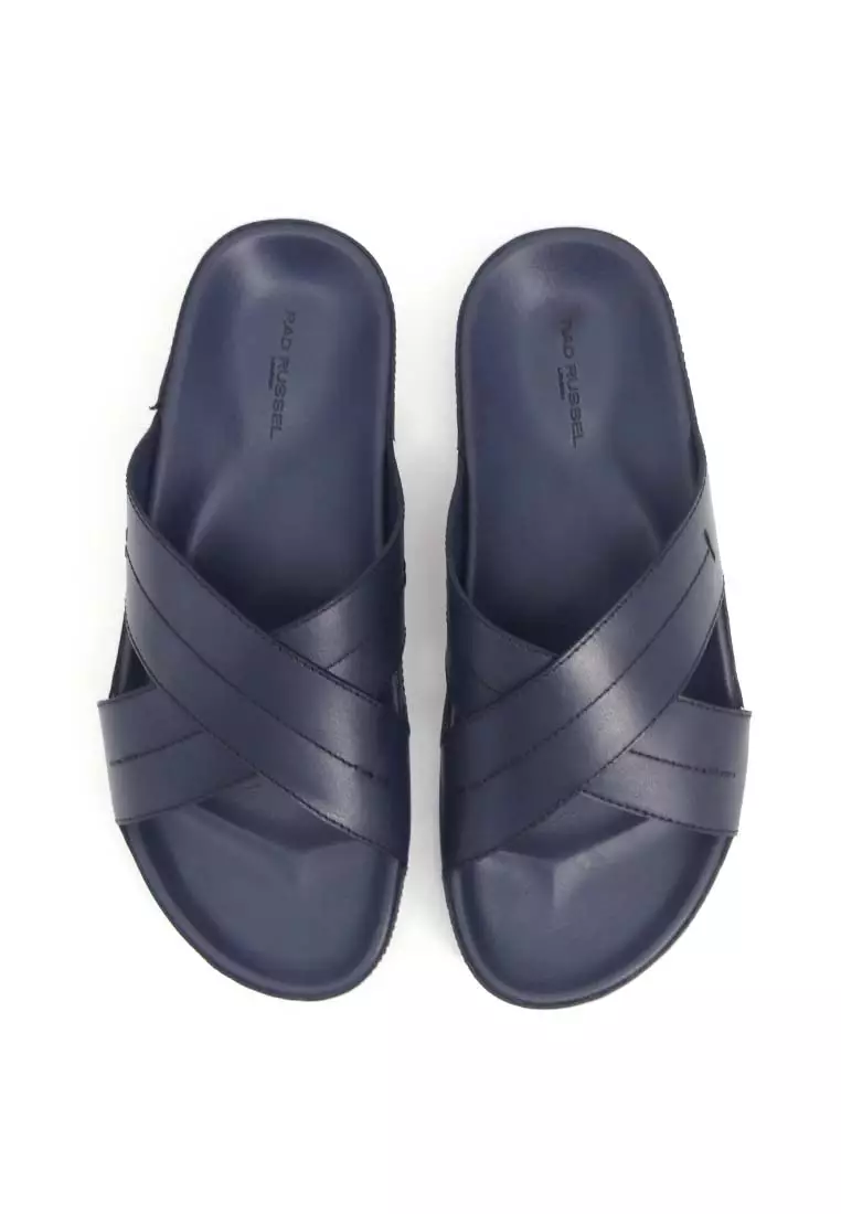 Rad Russel Rad Russel Cross Slider Sandals - Navy