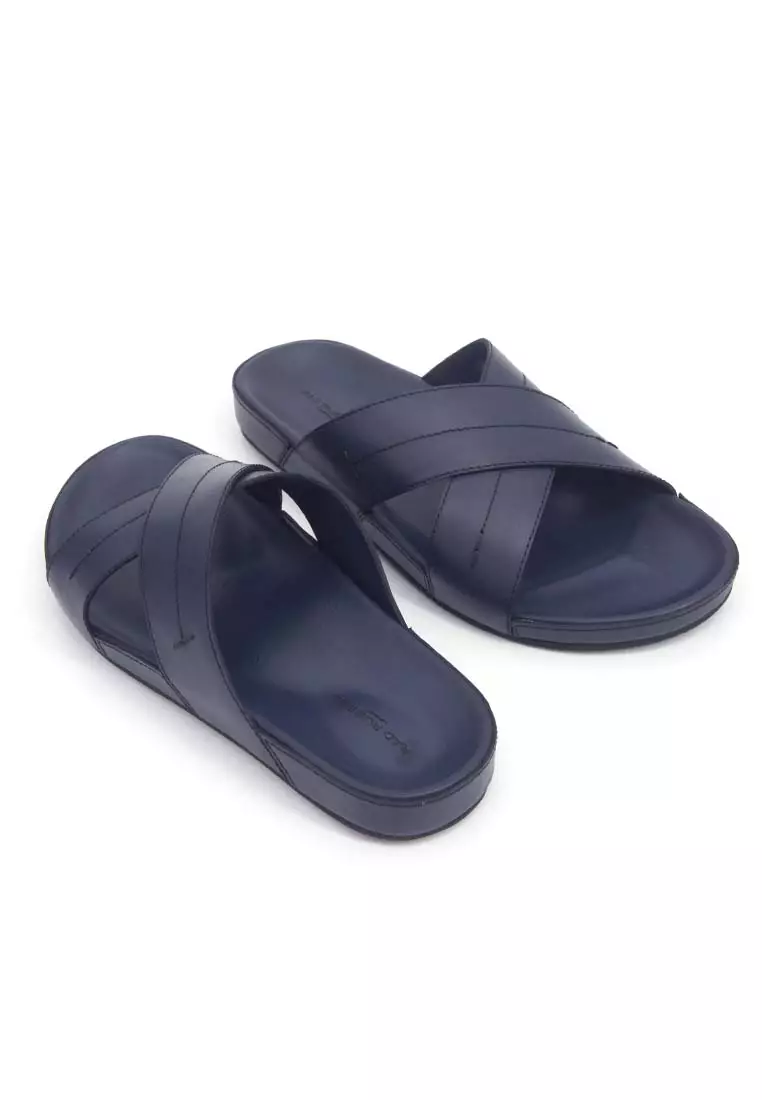 Rad Russel Rad Russel Cross Slider Sandals - Navy