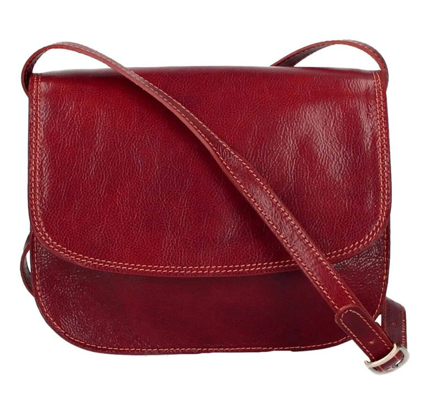 Red calfskin leather bag amina