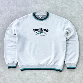 Reebok 1990s ‘all is possible’ heavyweight embroidered sweatshirt (L)