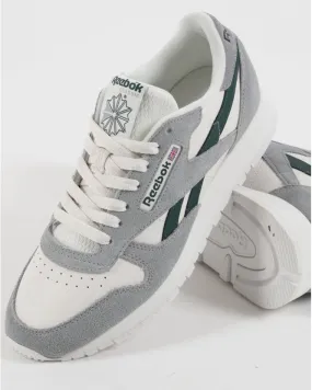 Reebok Classic Leather Trainers Chalk White / Grey / green