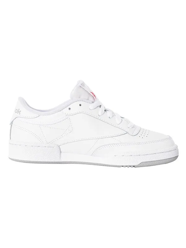 Reebok Club 85 Leather Trainers - White/White/Grey