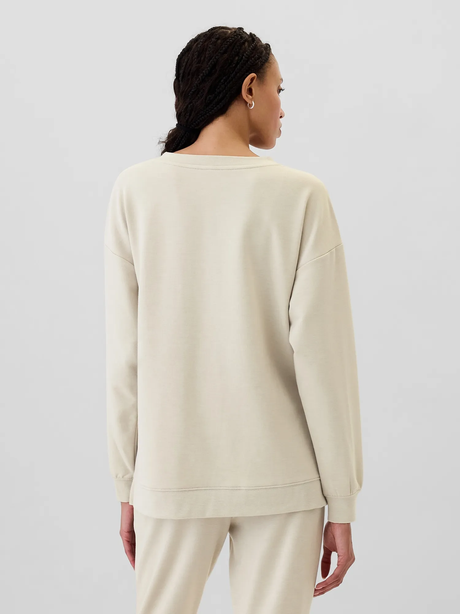 Relaxed Cloudlite V-Neck Tunic Sweatshirt