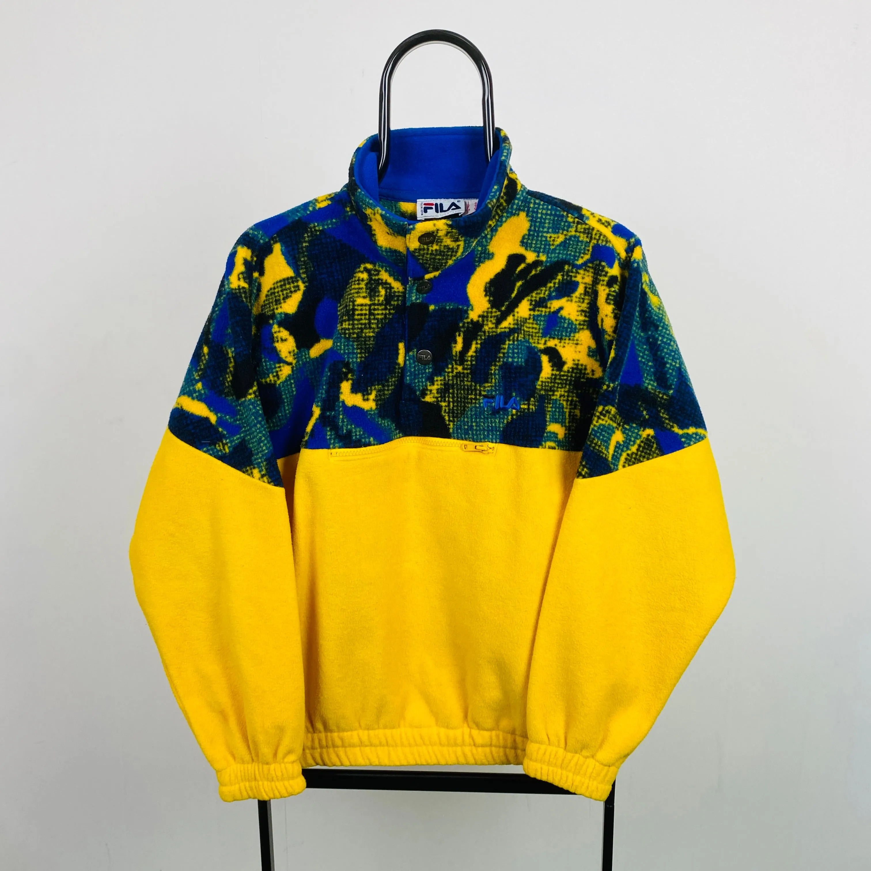 Retro Fila Fleece Sweatshirt Yellow Small