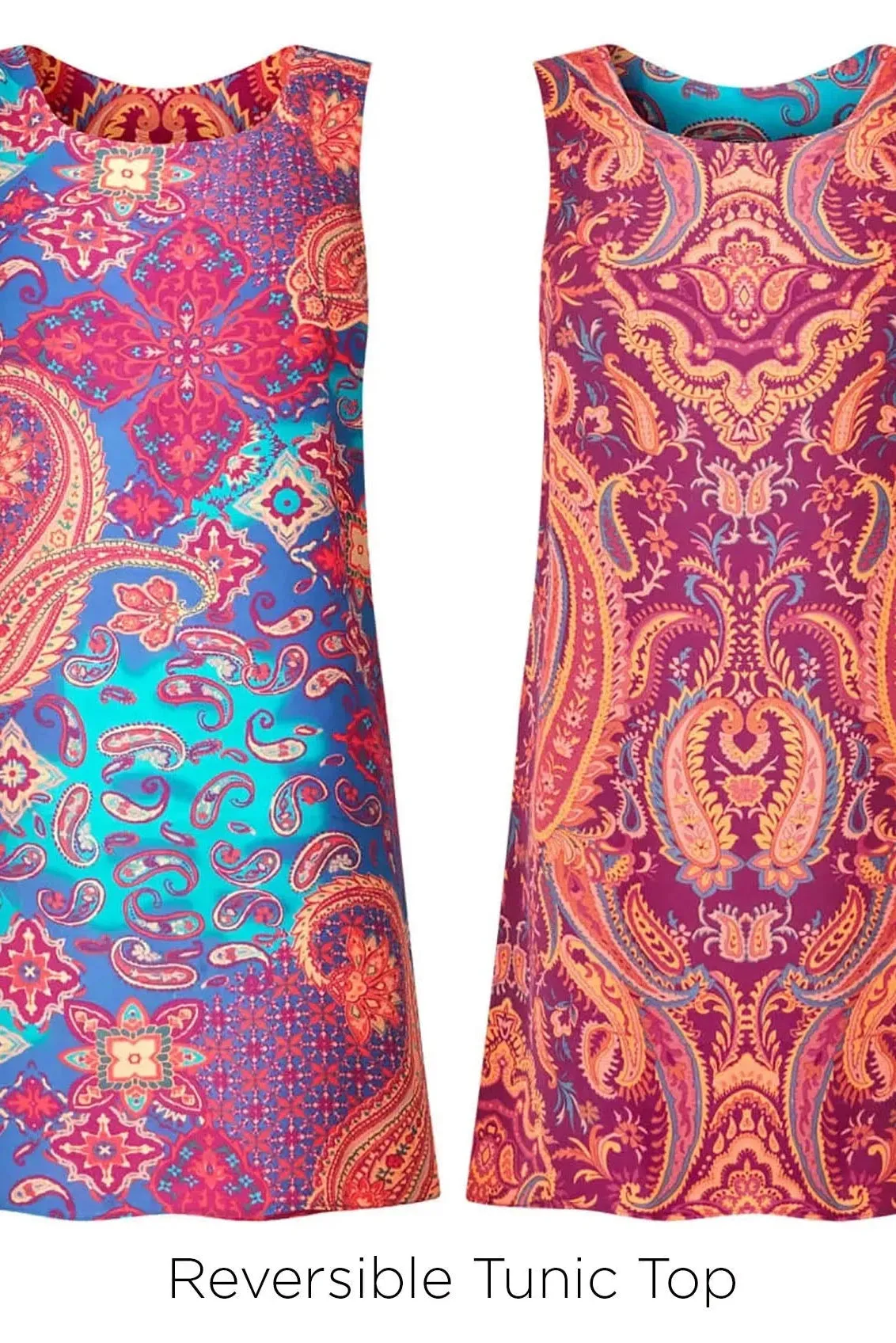 Reversible Vibrant Paisley Print Tunic