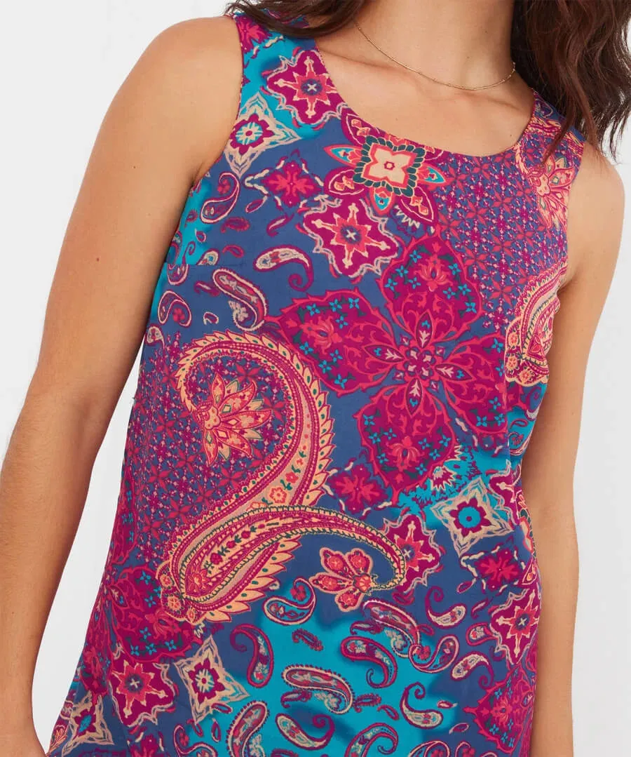 Reversible Vibrant Paisley Print Tunic