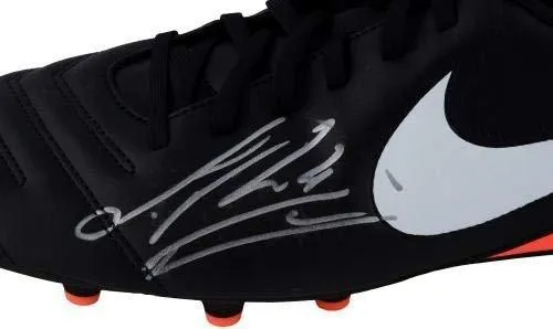 Sergio Ramos Spain Autographed Nike Tiempo Coral & Black Cleat - Fanatics Authentic Certified