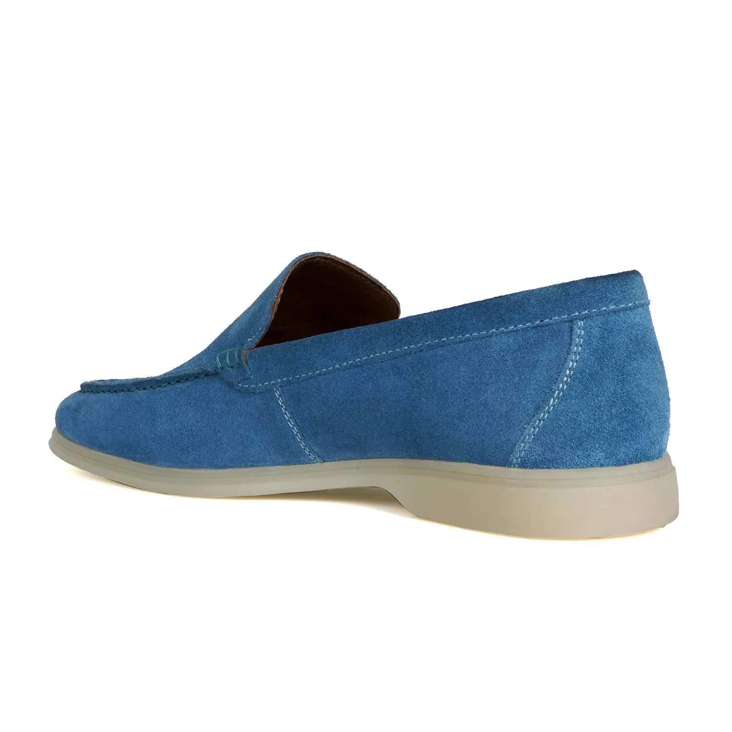 Sky Blue Yacht Shoes with in Suede Leather