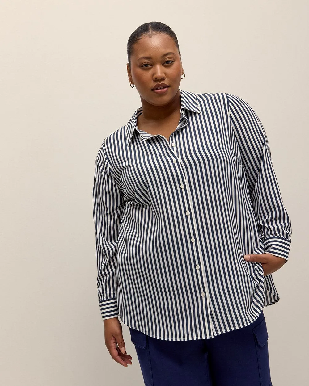 Striped Buttoned Down Tunic