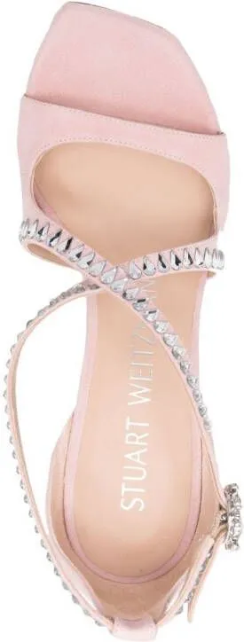 Stuart Weitzman crystal-embellished 110mm sandals Pink