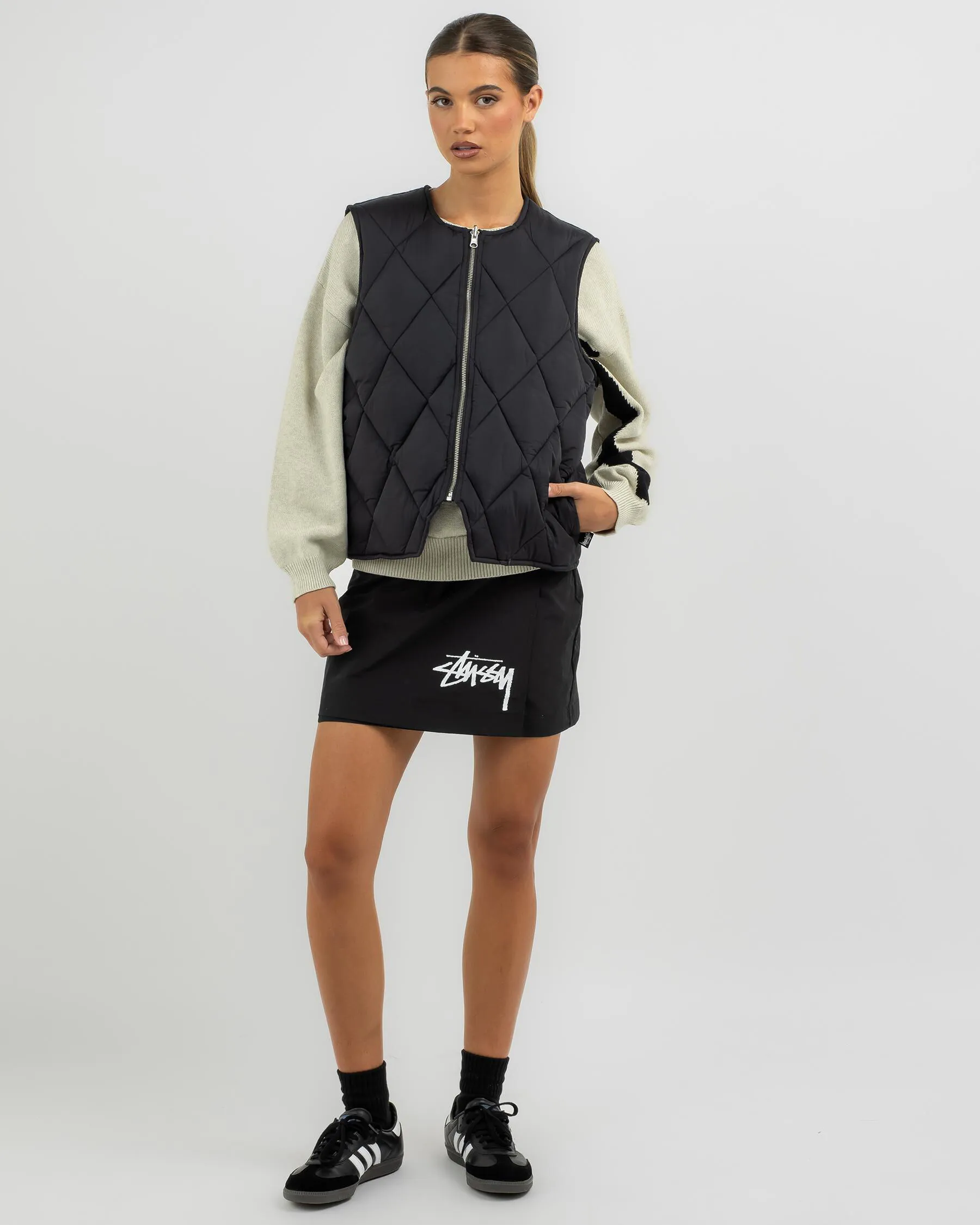 Stussy Stock Logo Reversible Quilted Vest