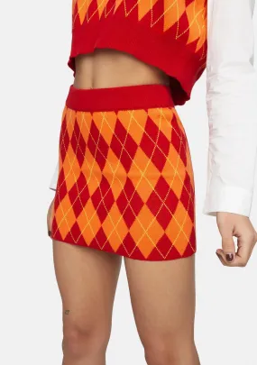 Sun Argyle Mini Skirt-