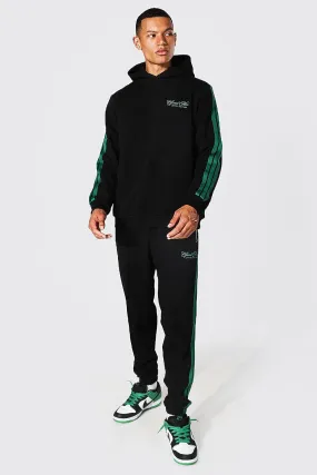 Tall Official Man Tape Hooded Tracksuit | boohooMAN UK