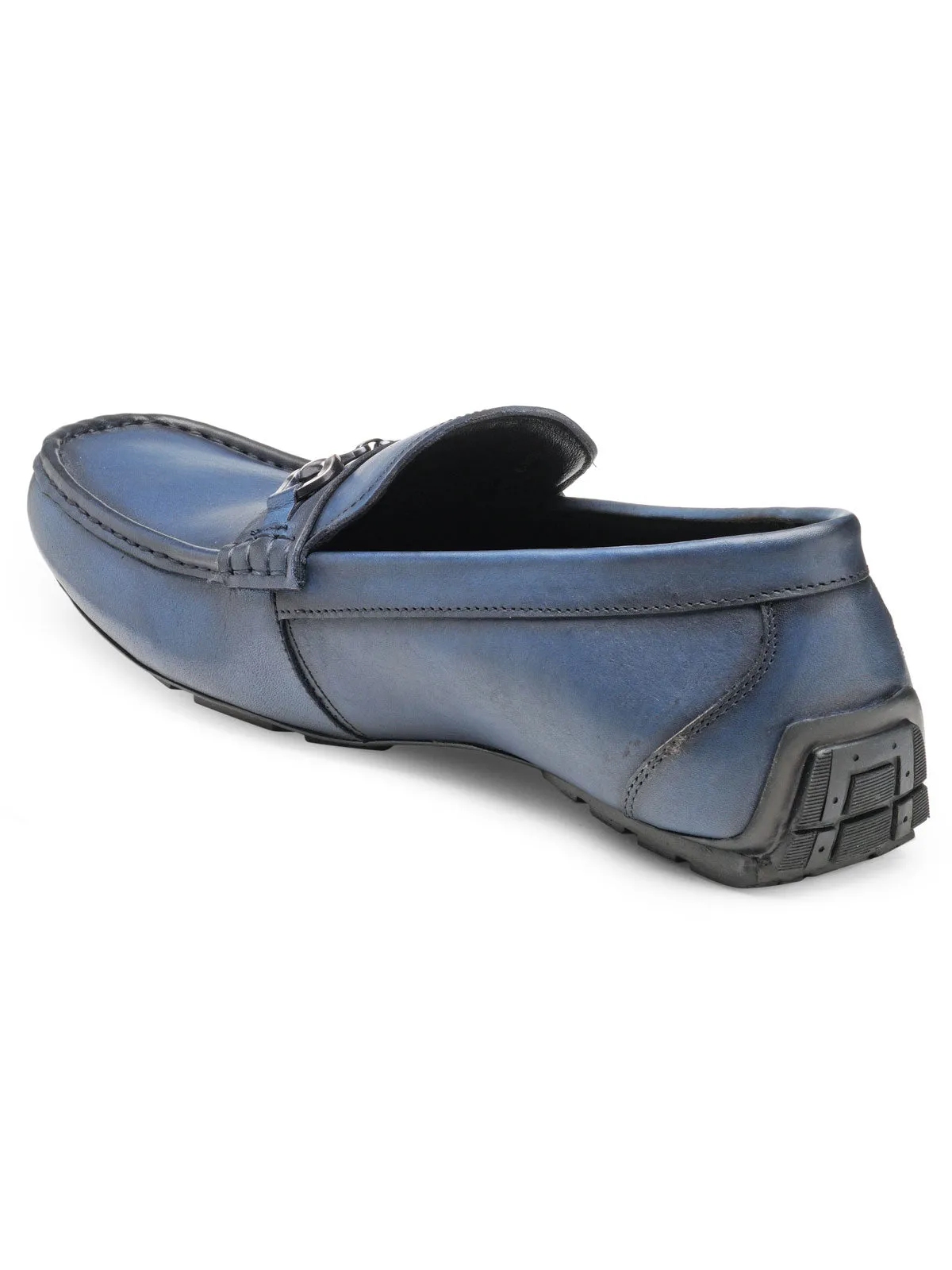 Teakwood Leather Men's Navy Blue Slip-ons Shoes