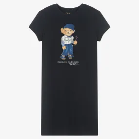 Teen Girls Blue Polo Bear Dress