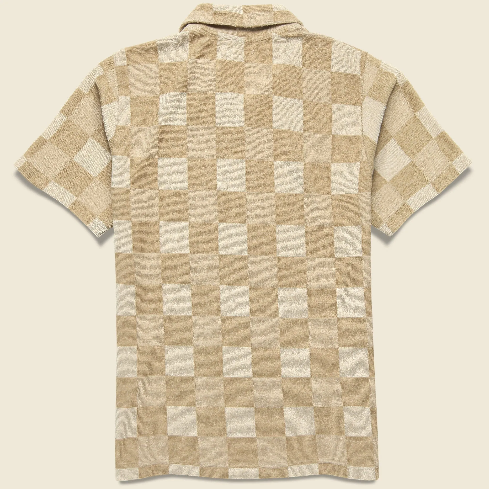 Terry Checkerboard Vacation Polo - Sand