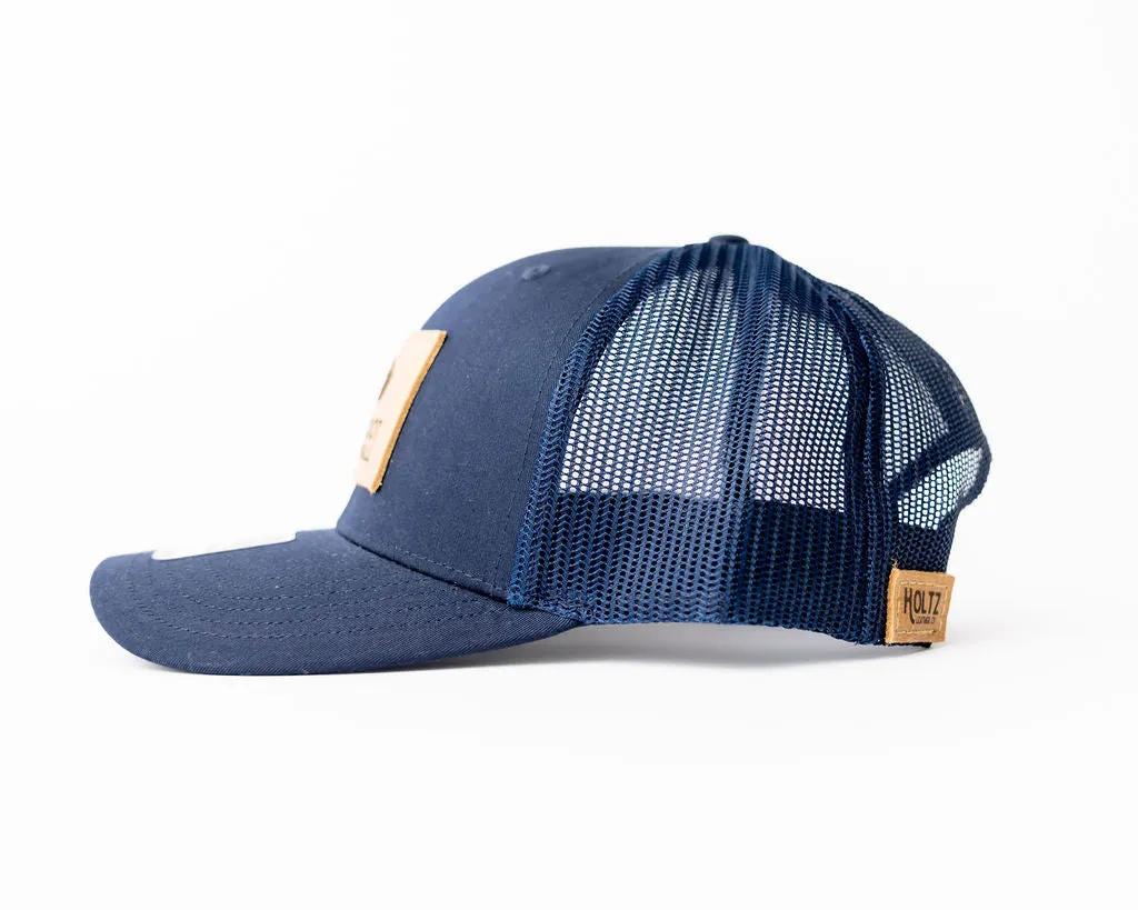 Trucker Hat - Navy (Leather Patch)