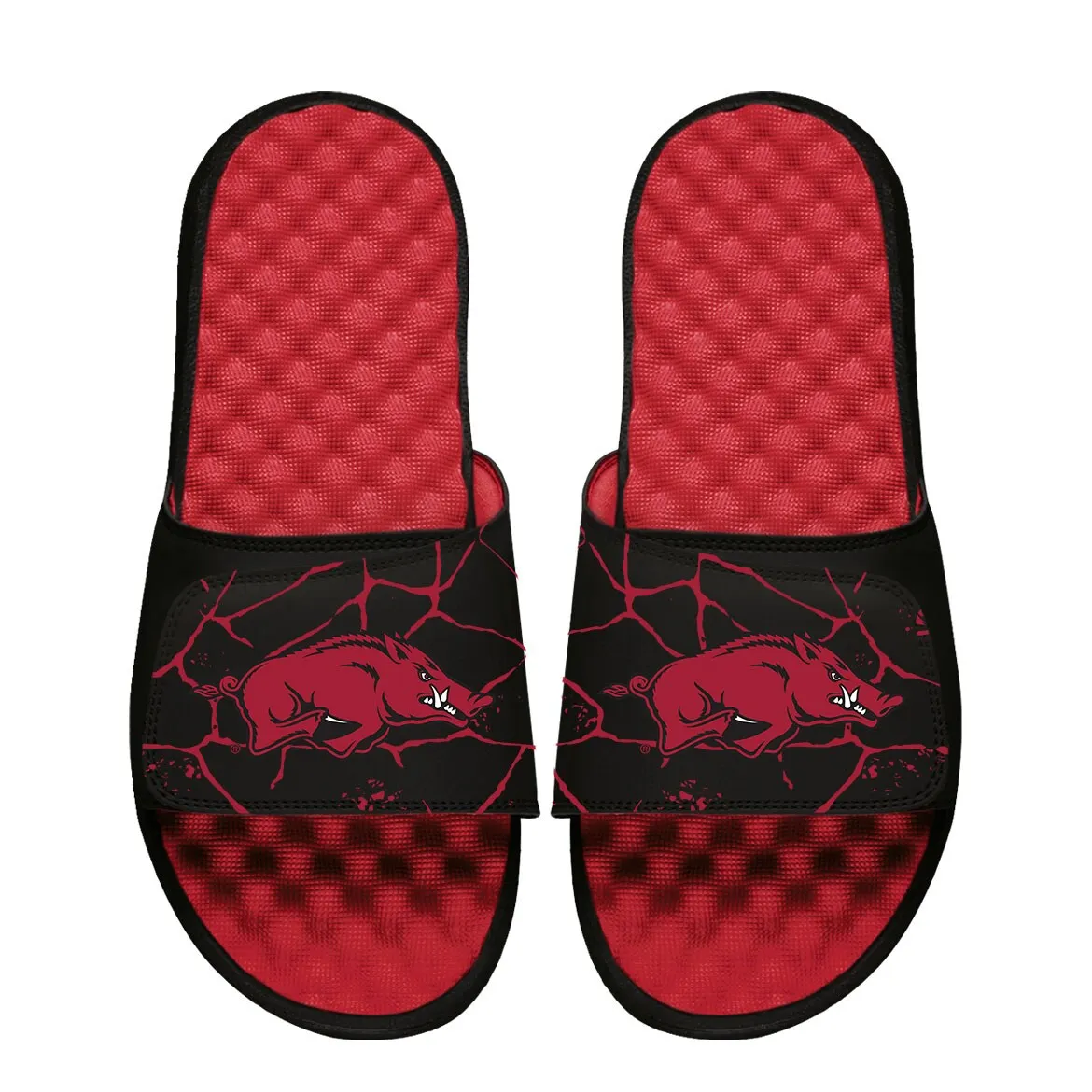 Unisex ISlide Cardinal Arkansas Razorbacks Shattered Slide Sandals