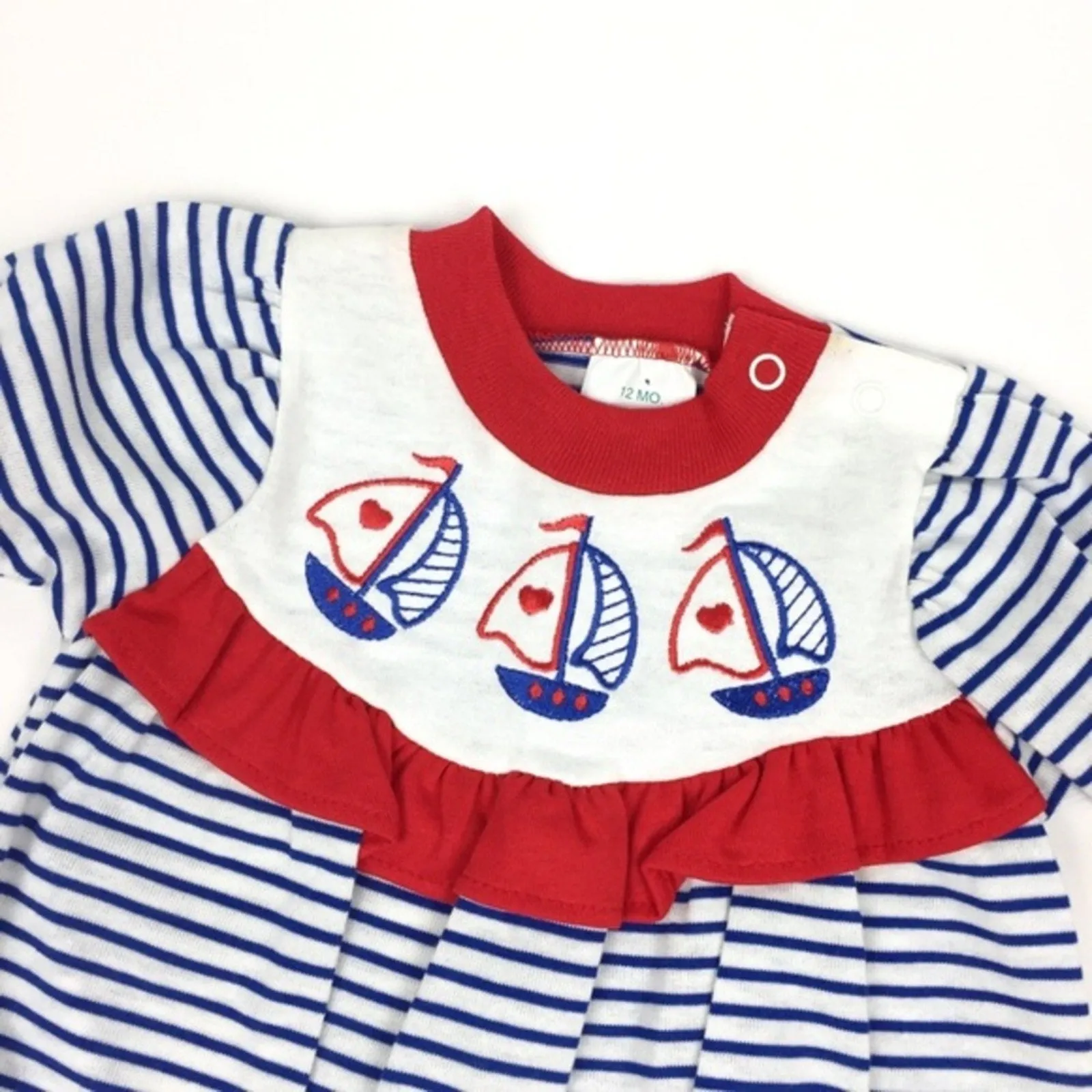 Vintage Health-tex Nautical Sailboat Romper 12 Months USA NWT