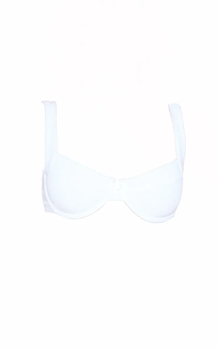 White Mini Crinkle Underwired Bikini Top