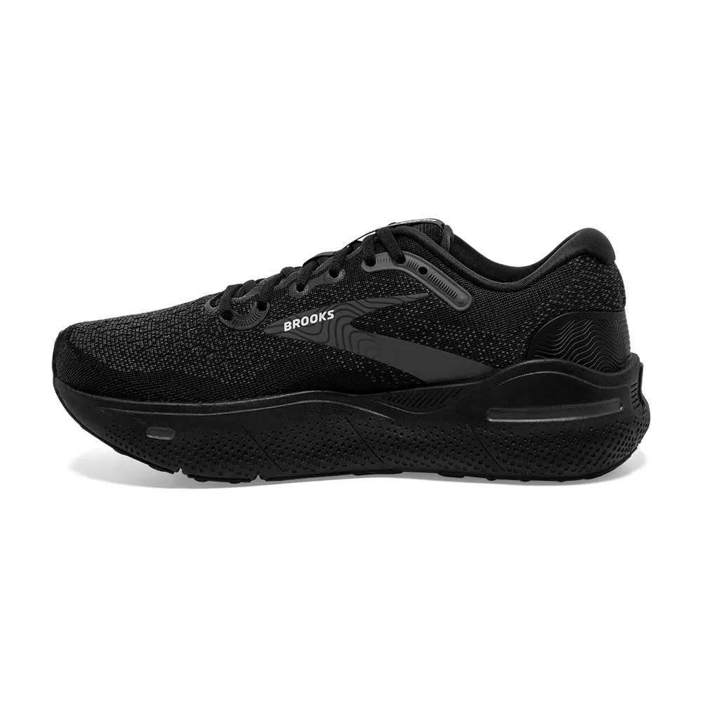 Women's Ghost Max Running Shoe - Black/Black/Ebony - Wide (D)