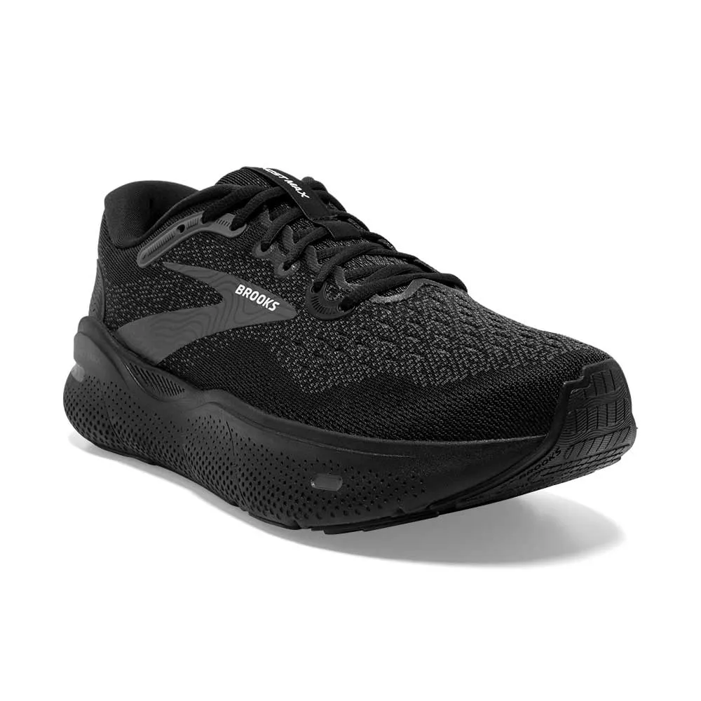 Women's Ghost Max Running Shoe - Black/Black/Ebony - Wide (D)