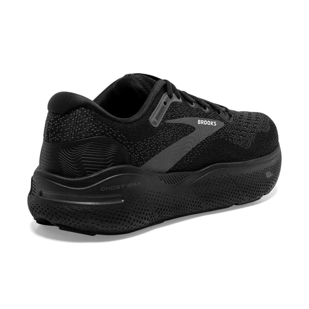 Women's Ghost Max Running Shoe - Black/Black/Ebony - Wide (D)