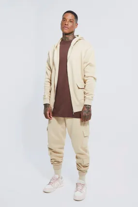 Zip Through Cargo Hooded Tracksuit